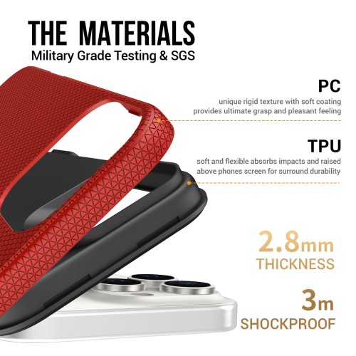 Dėklas Perfectionists Triangle Mag Case Apple iPhone 17 Pro raudonas