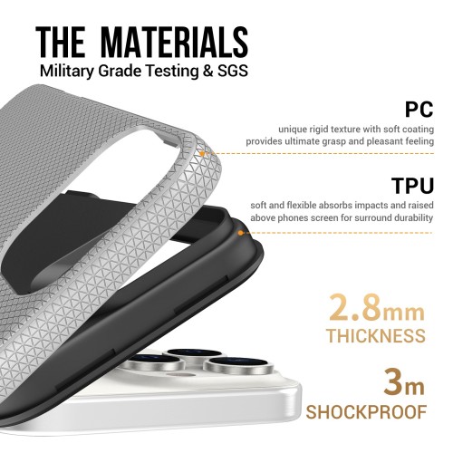 Dėklas Perfectionists Triangle Mag Case Apple iPhone 17 sidabrinis