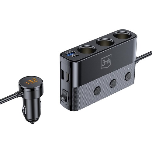 Automobilinis įkroviklis 3mk Car Power Splitter 120W 3xUSB-A/USB-C/3xDC