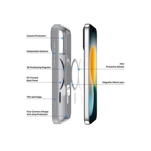Dėklas Dux Ducis Yind Apple iPhone 17 Pro pilkas