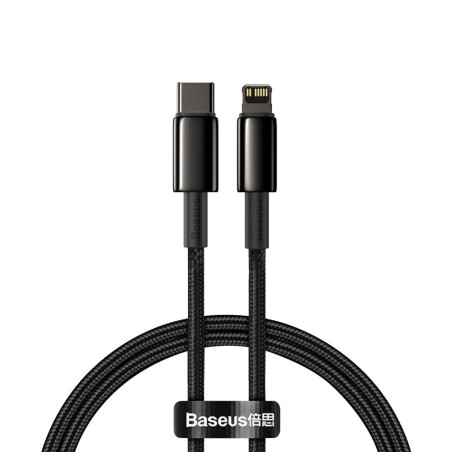 USB kabelis Baseus Tungsten PD20W USB-C to Lightning 1.0m juodas CATLWJ-01