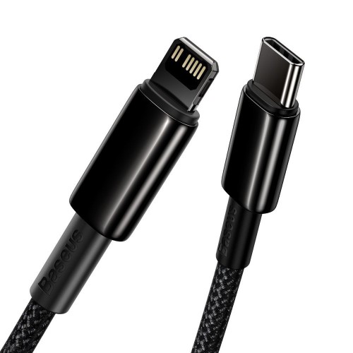 USB kabelis Baseus Tungsten PD20W USB-C to Lightning 1.0m juodas CATLWJ-01