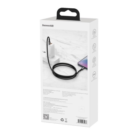 USB kabelis Baseus Tungsten PD20W USB-C to Lightning 1.0m juodas CATLWJ-01