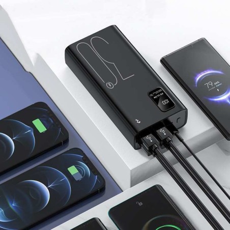Išorinė baterija Power Bank Reach RR-H34B 22.5W 30000mAh juoda