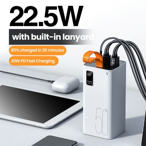 Išorinė baterija Power Bank Reach RR-H39B 22.5W 50000mAh juoda