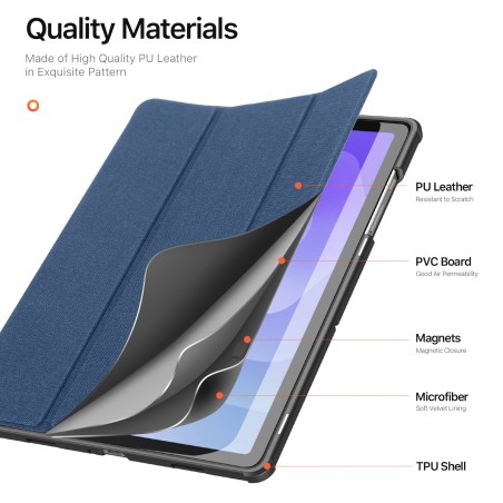 Dėklas Dux Ducis Domo Samsung X210/X215/X216 Tab A9 Plus 11.0/X230/X235/X236 Tab A11 Plus 11.0 tamsiai mėlynas