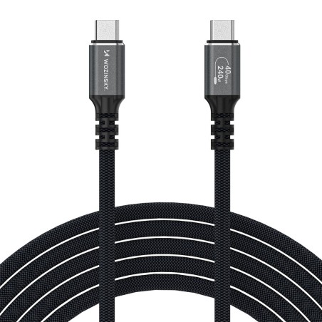 USB kabelis Wozinsky WPS-UY415S USB-C Thunderbolt 4 240W 1.5m juodas