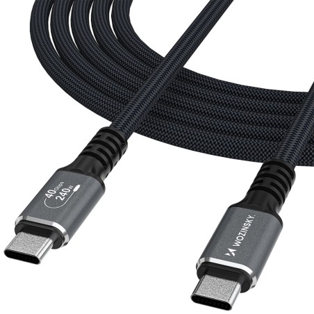 USB kabelis Wozinsky WPS-UY415S USB-C Thunderbolt 4 240W 1.5m juodas