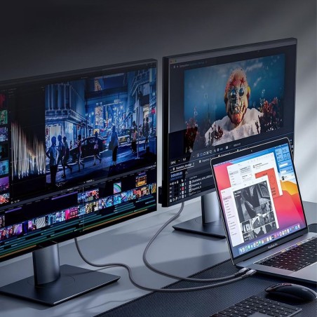 USB kabelis Wozinsky WPS-UY41S USB-C Thunderbolt 4 240W 1.0m juodas