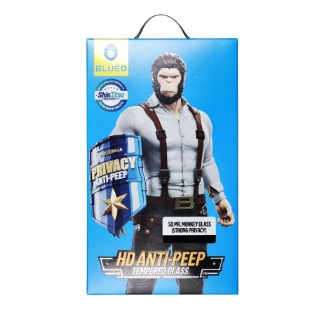 LCD apsauginis stikliukas 5D Mr. Monkey Glass (Strong Privacy) Samsung S938 S25 Ultra juodas