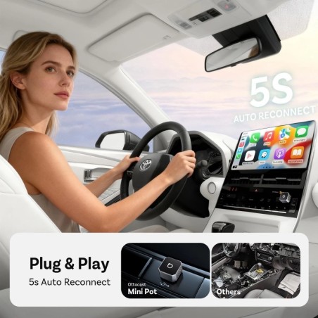 Belaidis CarPlay/Android Auto adapteris Ottocast Mini Cube juodas