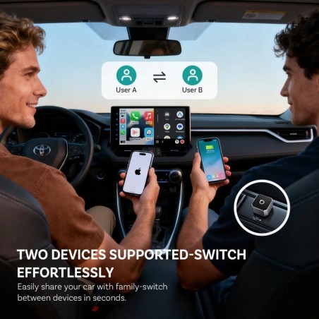 Belaidis CarPlay/Android Auto adapteris Ottocast Mini Cube juodas