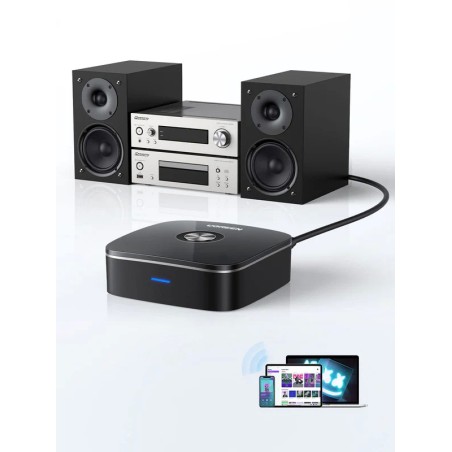 Bluetooth adapteris imtuvas Ugreen CM123 2xRCA/AUX Bluetooth 5.0 juodas (30445)