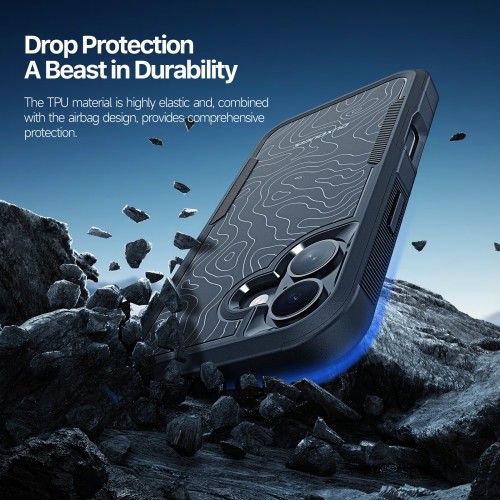 Dėklas Dux Ducis Shld Apple iPhone 17 juodas (Contour Pattern)