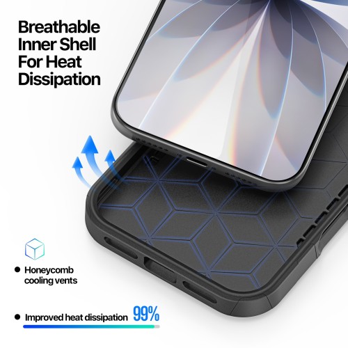 Dėklas Dux Ducis Shld Apple iPhone 17 juodas (Triangle Pattern)