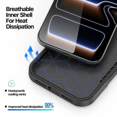 Dėklas Dux Ducis Shld Apple iPhone 17 Pro juodas (Triangle Pattern)