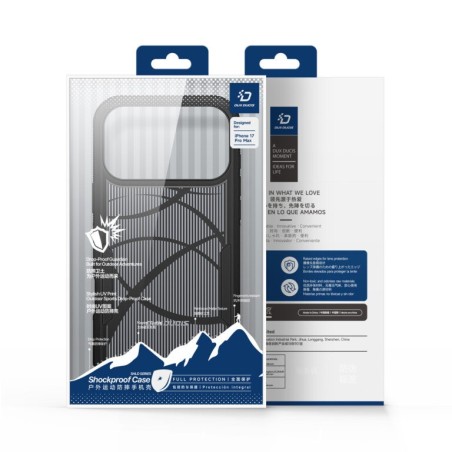 Dėklas Dux Ducis Shld Apple iPhone 17 Pro Max juodas (Contour Pattern)