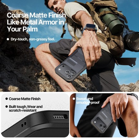 Dėklas Dux Ducis Shld Apple iPhone 17 Pro Max juodas (Triangle Pattern)