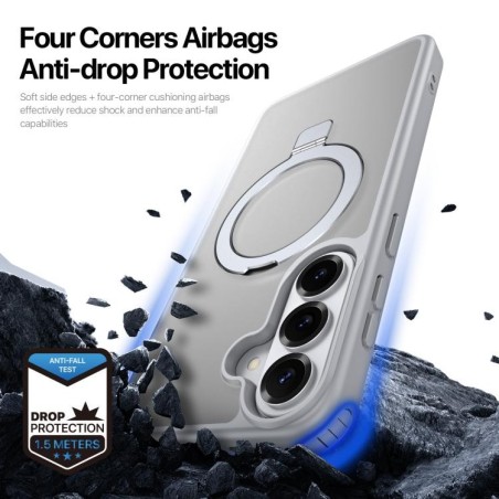 Dėklas Dux Ducis Yind Magnetic Stand Samsung S942 S26 pilkas