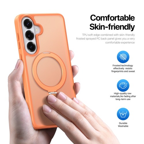 Dėklas Dux Ducis Yind Magnetic Stand Samsung S947 S26 Plus oranžinis