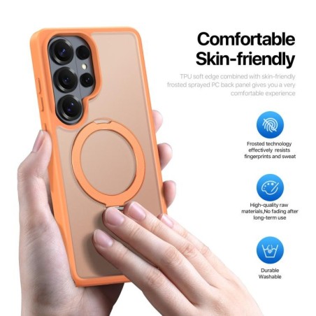 Dėklas Dux Ducis Yind Magnetic Stand Samsung S948 S26 Ultra oranžinis