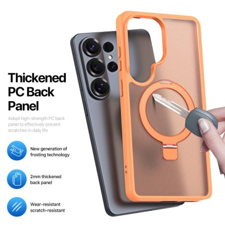 Dėklas Dux Ducis Yind Magnetic Stand Samsung S948 S26 Ultra oranžinis