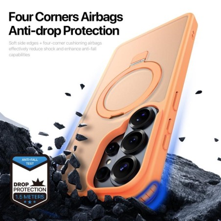 Dėklas Dux Ducis Yind Magnetic Stand Samsung S948 S26 Ultra oranžinis