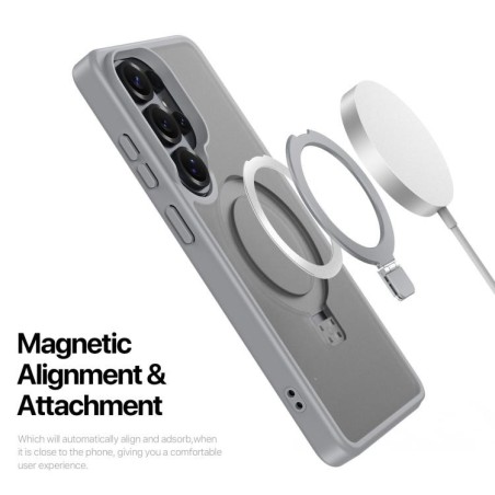 Dėklas Dux Ducis Yind Magnetic Stand Samsung S948 S26 Ultra pilkas