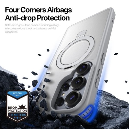 Dėklas Dux Ducis Yind Magnetic Stand Samsung S948 S26 Ultra pilkas