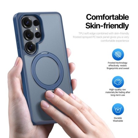 Dėklas Dux Ducis Yind Magnetic Stand Samsung S948 S26 Ultra tamsiai mėlynas