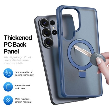 Dėklas Dux Ducis Yind Magnetic Stand Samsung S948 S26 Ultra tamsiai mėlynas