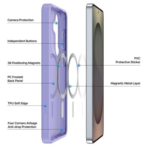 Dėklas Dux Ducis Yind MagSafe Samsung S947 S26 Plus violetinis