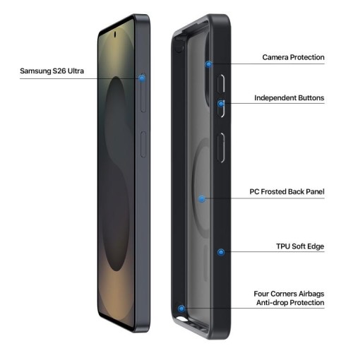 Dėklas Dux Ducis Yind MagSafe Samsung S948 S26 Ultra juodas