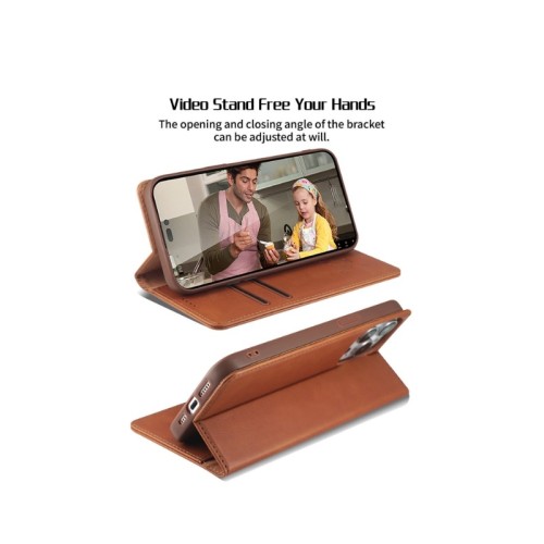 Dėklas HDD Magnetic Wallet Case Samsung A376 A37 5G rudas