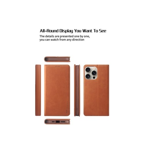 Dėklas HDD Magnetic Wallet Case Samsung A405 A40 rudas
