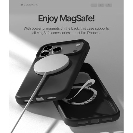 Dėklas Mercury Pure Magsafe Silicon Case Apple iPhone 17 Pro juodas