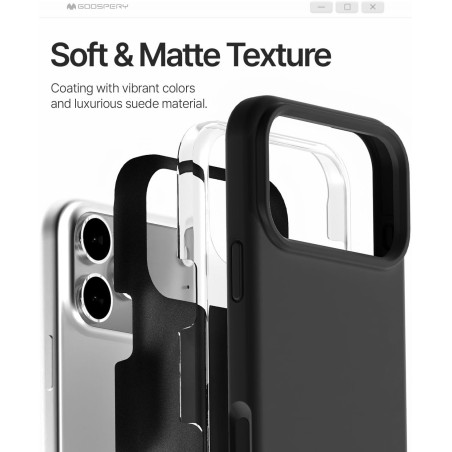 Dėklas Mercury Pure Magsafe Silicon Case Apple iPhone 17 Pro juodas