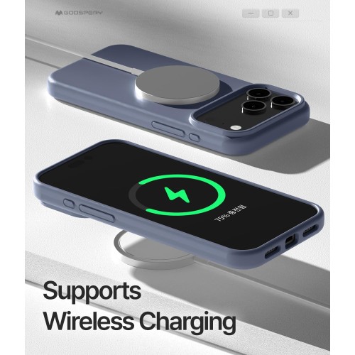 Dėklas Mercury Pure Magsafe Silicon Case Apple iPhone 17 Pro levandos pilka