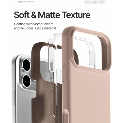 Dėklas Mercury Pure Magsafe Silicon Case Apple iPhone 17 Pro Max rožinio smėlio