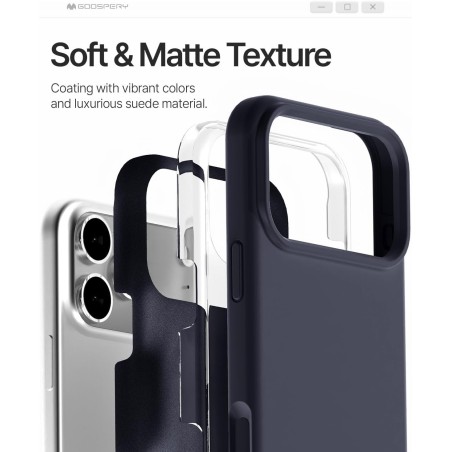 Dėklas Mercury Pure Magsafe Silicon Case Apple iPhone 17 Pro Max tamsiai mėlynas