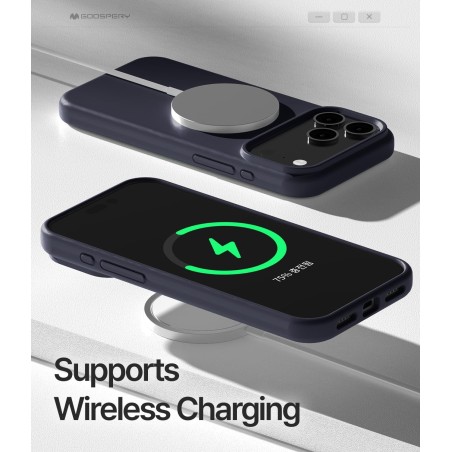 Dėklas Mercury Pure Magsafe Silicon Case Apple iPhone 17 Pro Max tamsiai mėlynas