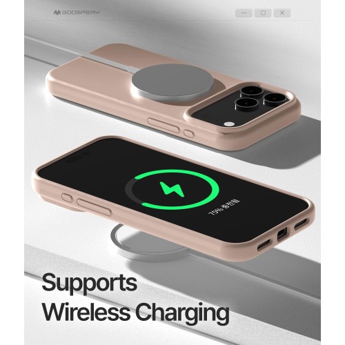 Dėklas Mercury Pure Magsafe Silicon Case Apple iPhone 17 Pro rožinio smėlio