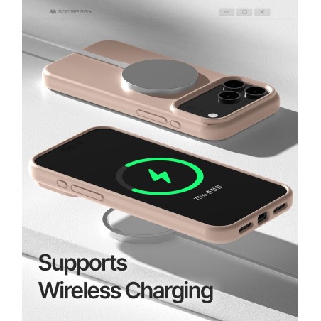 Dėklas Mercury Pure Magsafe Silicon Case Apple iPhone 17 Pro rožinio smėlio