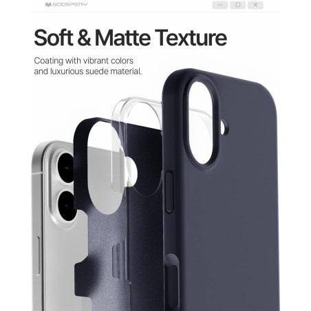 Dėklas Mercury Pure Magsafe Silicon Case Apple iPhone 17 tamsiai mėlynas