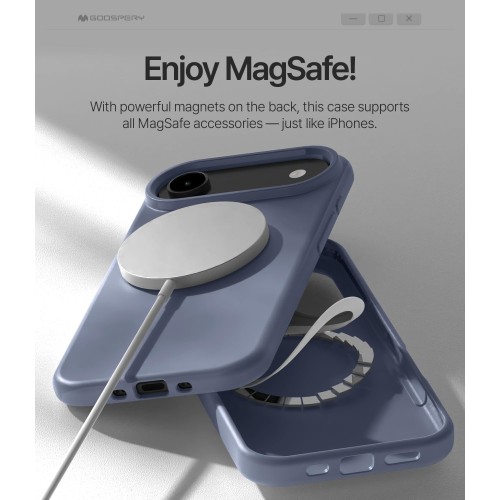 Dėklas Mercury Pure Magsafe Silicon Case Apple iPhone Air levandos pilka