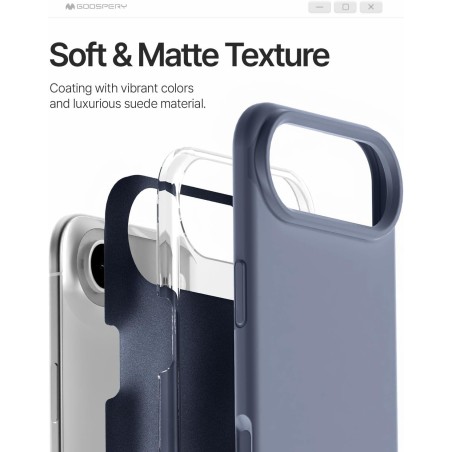 Dėklas Mercury Pure Magsafe Silicon Case Apple iPhone Air levandos pilka