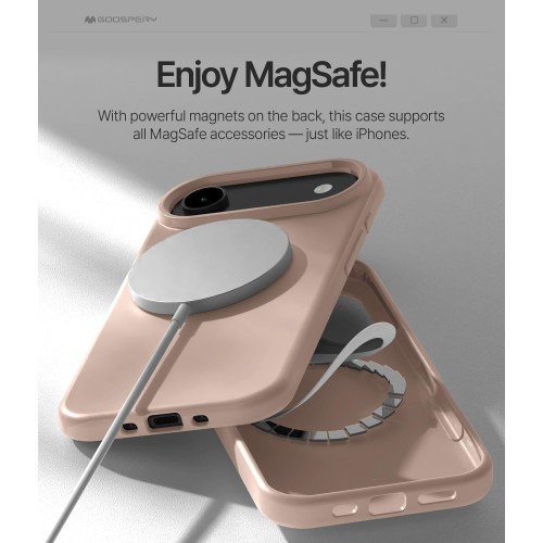 Dėklas Mercury Pure Magsafe Silicon Case Apple iPhone Air rožinio smėlio