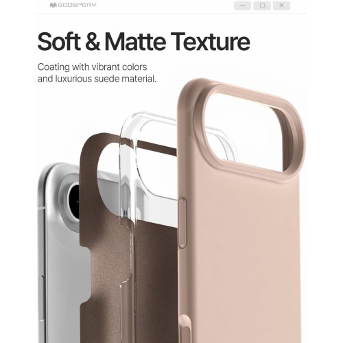 Dėklas Mercury Pure Magsafe Silicon Case Apple iPhone Air rožinio smėlio