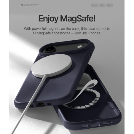 Dėklas Mercury Pure Magsafe Silicon Case Apple iPhone Air tamsiai mėlynas