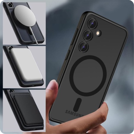 Dėklas Reach Matte MagSafe Samsung S937 S25 Edge juodas